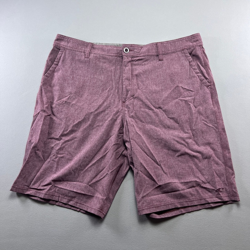 O'Neill Hybrid Shorts Mens 38 Heather Burgundy Stretch Performance Resort Wear